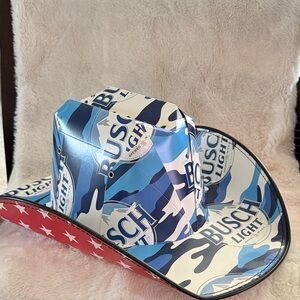 Busch Light Blue Camo Cowboy Hat - Women Accessories Hats